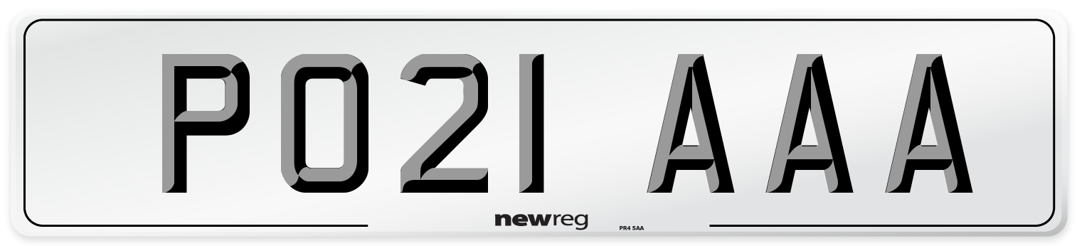 PO21 AAA Number Plate from New Reg